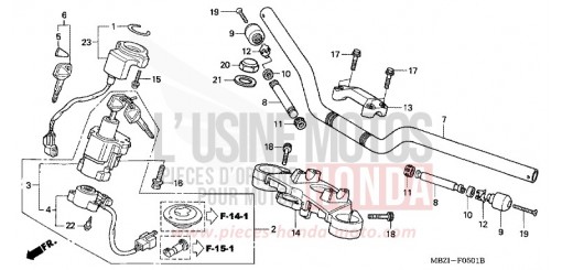HANDLE PIPE/TOP BRIDGE (CB600F3/4/5/6) CB600F6 de 2006